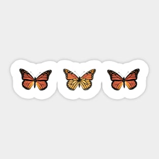 3 Monarch Butterflies Sticker